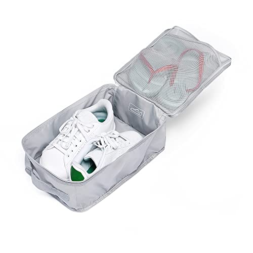 Travel Shoe Bags, Foldable Waterproof Shoe Pouches Organizer-Double Layer (6 Grey Shoe Bags) - color: Grey, size: 6 Packs