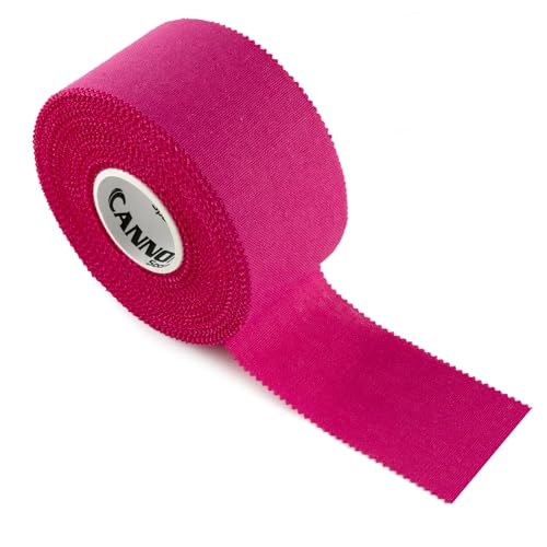 Cannon Sports Premium Athletic Tape - 1.5” x 45 Feet Per Roll - Easy Tear, No Sticky Residue, Very Strong, Hypoallergenic and Latex Free - Ideal for Sprains, Strains, First Aid - Pack of 3 (Pink) - color: Pink
