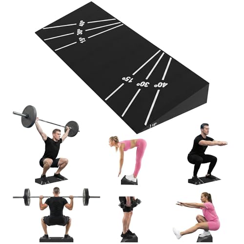 Garvee Squat Wedge Block 15° - Heel Elevated Slant Board for Squats, Knees over Toes & Weightlifting, 1000lb Capacity, Non-Slip One-Piece Design, Home Gym Accessory