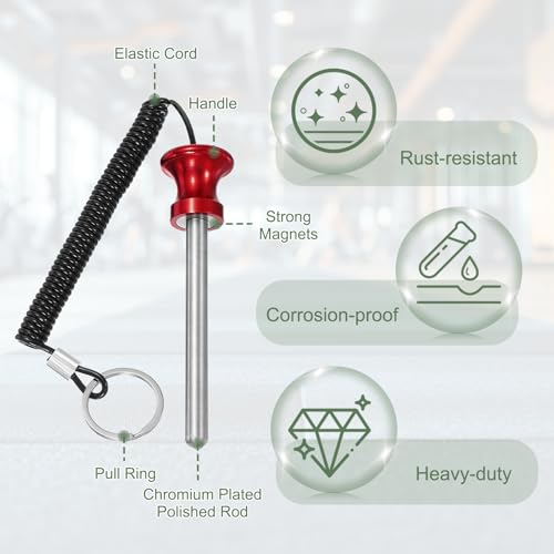 Weight Stack Pin, Weight Gym Pin Strength Training Equipment Replacement with Pull Rope for Commercial Home - color: Red, size: 0.4 x 3.9 Inch