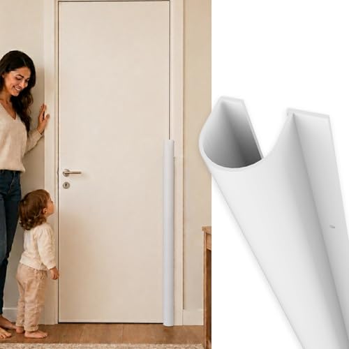 Fingersafe Home Door Finger Guard Protector for Kids Finger Safety, 43” uPVC Pull Side Easy 3M Stick-On Safety Hinge Cover, Made in USA Door Pinch Protector for Baby - Finger Pinch Door Guard for Kids - style: HOME-PULL-SIDE