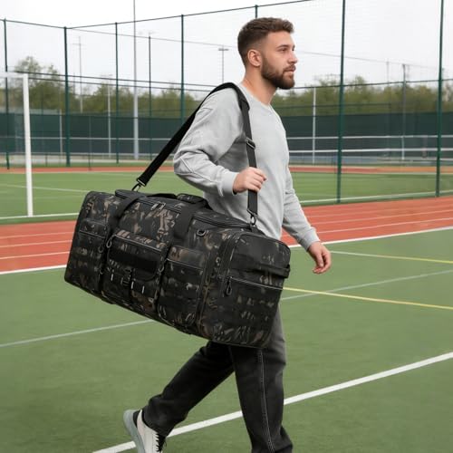 132L Extra Large Duffle Bag, Heavy Duty Sports Equipment Travel Duffel Bag | Perfect for Soccer Baseball Basketball Hockey Football Team Coaches & More - color: Black CM