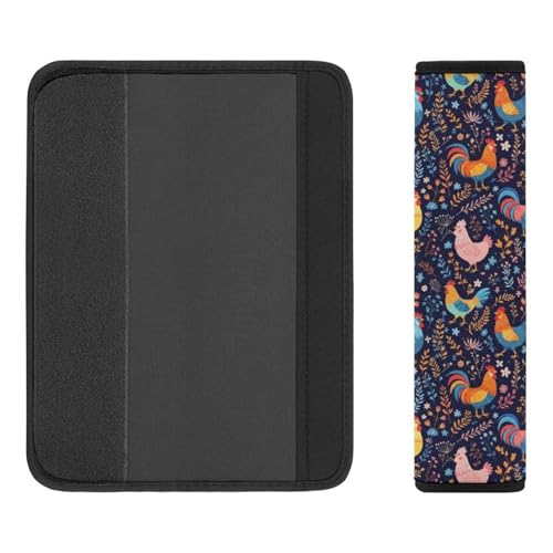 1 Pair Universal Soft and Comfortable Seat Belt Shoulder Pad for Adult Use, Stroller Pushchair High Chair, Chicken Floralpattern Neck Strap Covers, Anti-Slip Pad - color: Pattern 1204