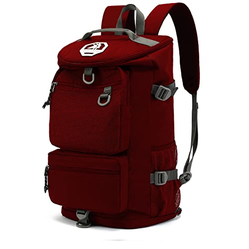 Kalesi Gym Duffle Bag Backpack 4-Way Waterproof with Shoes Compartment for travel Sport Hiking laptop - color: Viva Magenta Red