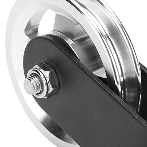AstraLoom Fitness Equipment Bracket 95mm Aluminum Alloy Pulley Silent Hanging Wheel Heavy Duty Rotation Single Wheel Pulley Set for Home Gym DIY Building Sports Equipment
