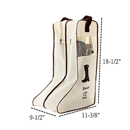 Portable 2 Pack Boots Storage,Tall Boots Storage/Protector Bag | Boots Cover (Beige)