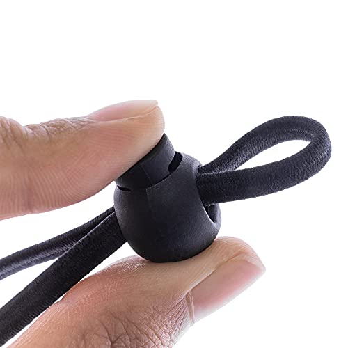Super Z Outlet Single Hole Spring Loaded Round Ball Shaped Stop Sliding Cord Fastener Locks Buttons for Camping & Hiking, Shoelace Replacement, Sports, Backpacks (20 Pieces)