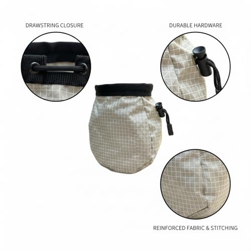 Climbing Chalk Bag with Drawstring Closure Lightweight Waist Pouch for Rock Climbing & Bouldering 6.7 Inch Opening - color: Silver