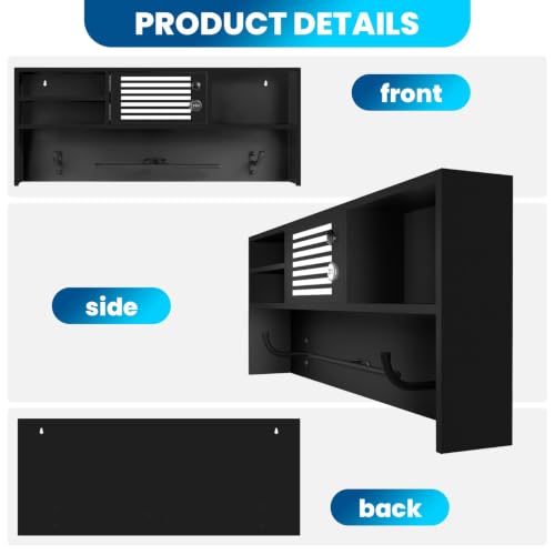 Police Gear Rack with Password Lock Safe & Dual-Hook for Gun Storage | Wall Mounted Tactical Duty Gear Rack Decor with Flag, Heavy-Duty Police Vest Hanger for Vest, Belt & Valuables