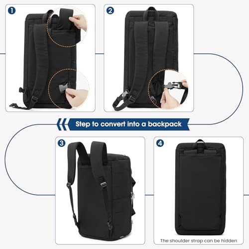 G4Free 45L Travel Duffle Bag for Women Men 3 in 1 Duffel Bags with Shoes Compartment Gym Backpack for Weekender Overnight, Black - color: Black