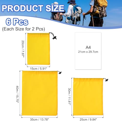 Drawstring Bag with Toggle, Stuff Sack String Waterproof Travel Storage Bags Cinch Stuff Pouch -Fitting for Yoga - color: Yellow