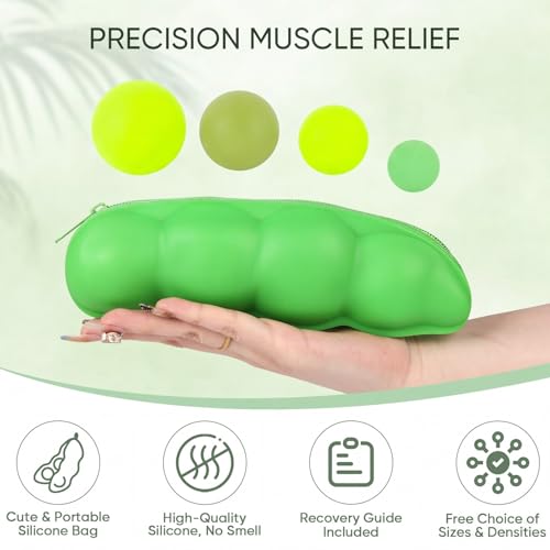 2 Soft & 2 Hard Massage Lacrosse Balls (4 Sizes) for Myofascial Release – Small Pressure Point & Mobility Therapy Balls for Hand, Foot & Neck – Mini Fascia Yoga Massager for Travel