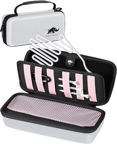 Rhino Valley Golf Glove Holder Case, Golf Accessories Organizer Bag with Glove Shaper for Phone, Gloves, Balls, Tees, Markers, Divot & Repair Tools, Gifts for Golfers Men Women - style: Golf Glove Case- White