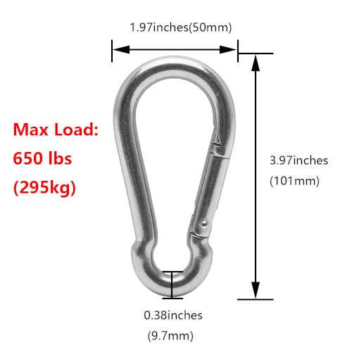 2X 304 Stainless Steel M32 Single Swivel Rope Pulley Blocks with Snap Hooks | 360° anti-twist swivel pulley. For lifting, towing & hanging wire rope on crane/outdoor. Has spring snap hooks for fast fit - size: M32-2pcs