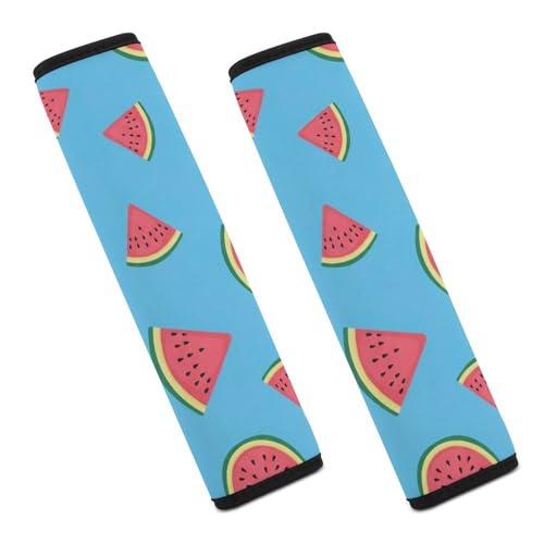 2PCS Watermelon Arts Car Seat Belt Pad Universal Fit Seat Belt Covers Cushion for Kids, Car Seats Pushchair Strollers High Chair Pushchair, Easy Install (No Tool) - color: Pattern 498