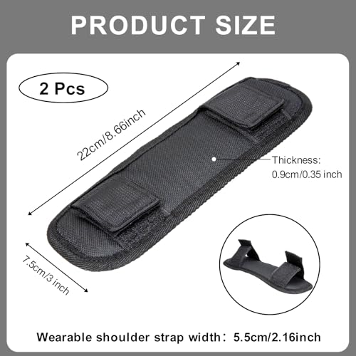 2 Pack Shoulder Strap Pads, Soft Vest Shoulder Strap Pads, Wearable 2.1’ Wide Shoulder Pad for Bag Strap, Universal Replacement (Black)
