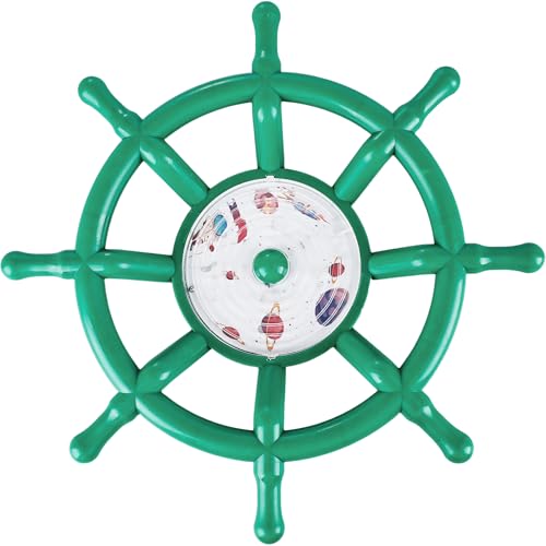 Kids Playground Accessories Outdoor Plastic Steering Wheel Playset Pirate Ship Wheel for Playhouse Garden Backyard Tree House - color: Green Set 1