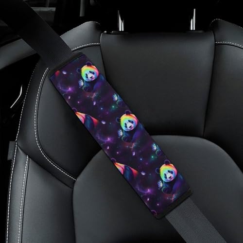 2 Pack Colorful Panda Butterfly Animal Seat Belt Shoulder Pad Breathable Shoulder Harness Cover for Child, All Vehicles, Neck and Shoulder Support - color: Pattern 905