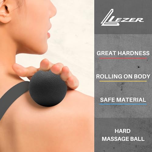 LEZER, Trigger Massage Point, Manual Massage Ball, Muscle Knots Relief Tool, Myofascial Release, Physical Therapy, Plantar Fasciitis, Set of 2 (Orange Trigger and Black Ball) - style: 07 - Trigger Orange + Hard Ball