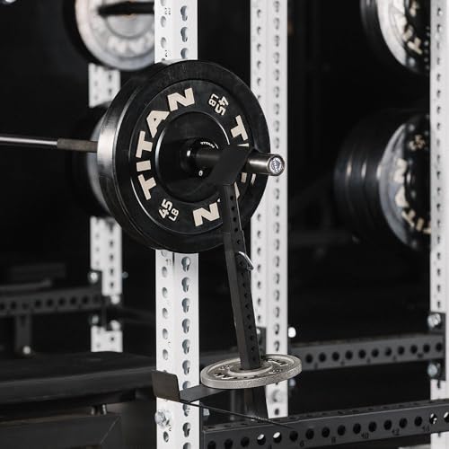 Titan Fitness Eccentric Hooks, Fully Adjustable 20" - 35" Steel Hook Barbell Attachment, Overload Lifting for Explosiveness, Fits Olympic-Sized Weight Plates, Weight Releasers - style: Ecccentric Base Unit