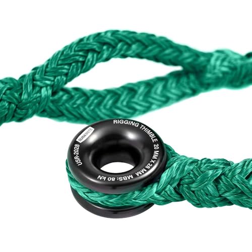 Pelican Rope Arborist Sling, USA Made 3/4" 10 FT Adjustable Rigging Block Sling with Aluminum Ring - Single-Head, 20,000 LBS MBS / 2,000 LBS WLL, 12 Strand Green Polyester, Tree Climbing Gear - style: Single-head 3/4" - 10 Ft