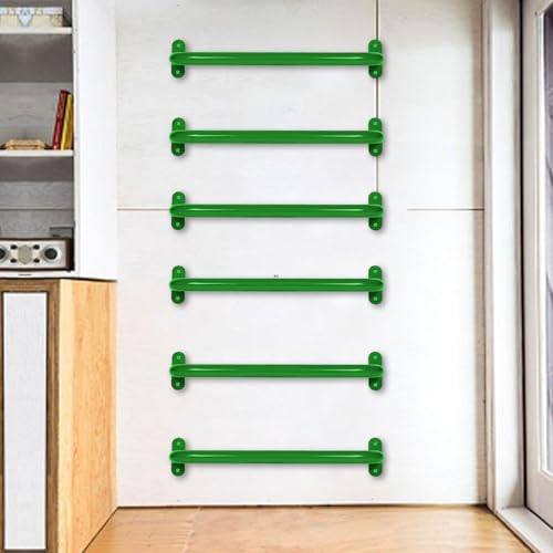 17'' Green Playground Handles Indoor Kids Monkey Bars Ladders 6 Pack | Heavy Duty Solid Steel, Bright Color Smooth Glossy Powder Coated, Comfy Secure Handle Bar for Playset SwingSet Climbing Frame - color: Green
