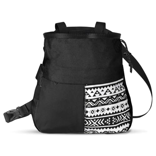 Mountaineering Chalk Bag, Large Capacity Sports Chalk Bag Holds 700g Powder, Wide Mouth Access, Trapezoidal Bottom, Dual Hanging Points for Rock Climbing Bouldering Training - size: Large Black