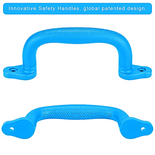 Dolibest Set of 4 Safety Playground Handles,Swing Set Kids Safety Hand Grips for Playset, Climbing Frame, Play House,Climbing Frame, Play House Handles(Blue) - color: Blue-4pcs