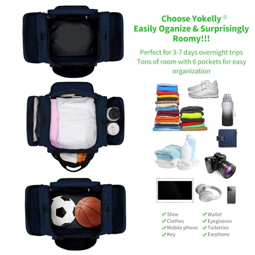 Sports Duffel Bag 26 Inch Travel Gym Duffle - Navy Blue - color: Navy Blue, size: 26 inch - 1.0