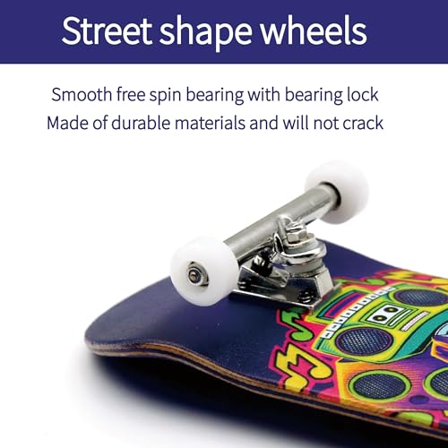 36mm Pro Fingerboard with Wooden Finger Skateboard Deck Upgraded Finger Board Trucks Street Shape Bearing Wheels (DJ) - color: Dj
