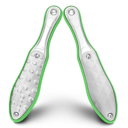 BEZOX Foot Scrubber for Dead Skin(1PCS) - Double Sided Feet File Callus Remover, Heavy Duty Stainless Steel Heel Scraper, Cracked Heel Repair - Green - style: Green