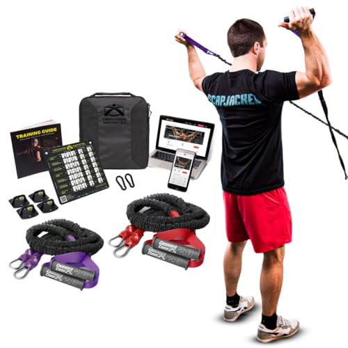 Crossover Symmetry Shoulder System Includes Two Sets of Resistance Bands Attachments Training Guide Exercise Chart Online Workouts for Home Fitness Rehab Rotator Cuff Exercises - style: Athletic Wall Mounts