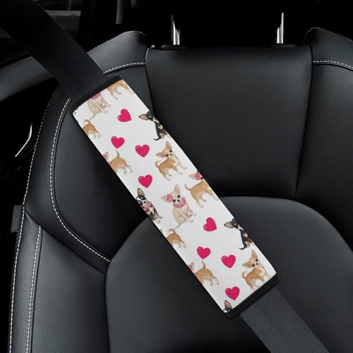 2PCS Breathable Car Seat Belt Pad for Elderly Support, Stroller Pushchair High Chair, Pet Puppy Chihuahua Dog Seat Belt Cushion, Anti-Slip Pad - color: Pattern 319