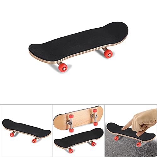 Milltrip Wooden Finger Skateboards, 1Pc Maple Wooden Alloy Fingerboard Finger Skateboards with Box Reduce Pressure Gifts (red) - color: Red