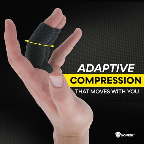 LIONTEK Double Flow Finger Sleeve V3 Pair — Joint Support & Compression for Activity, BJJ, Fitness, Volleyball, Basketball, and More (Small) - size: Small