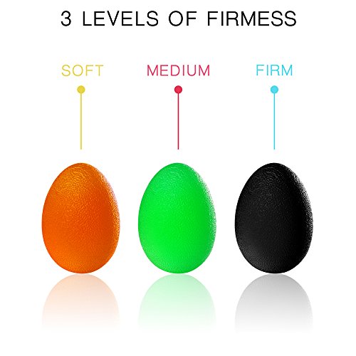 Hand Squeeze Stress Balls Set with Carry Bag 3 Resistance, Finger Wrist Arthritis Therapy Rehab Exerciser, Carpal Tunnel, Stroke Rehabilitation Equipment - color: Orange/Green/Black, size: Large