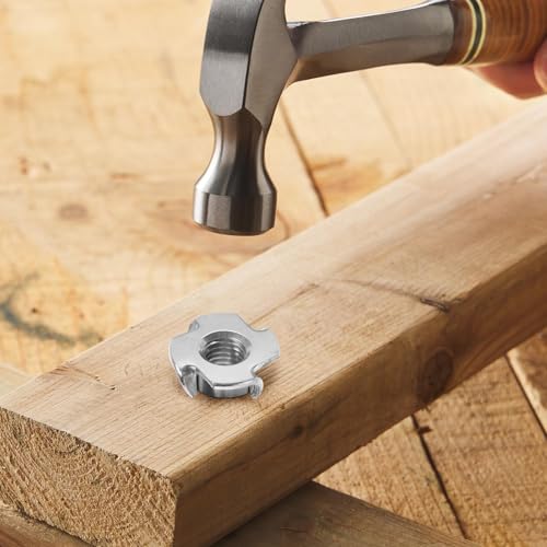 M5 T-Nuts 304 Stainless Steel, 4-Pronged Tee Nut for Wood, Rock Climbing Holds, Furniture, 50 PCS - color: 304 Stainless Steel, size: M5