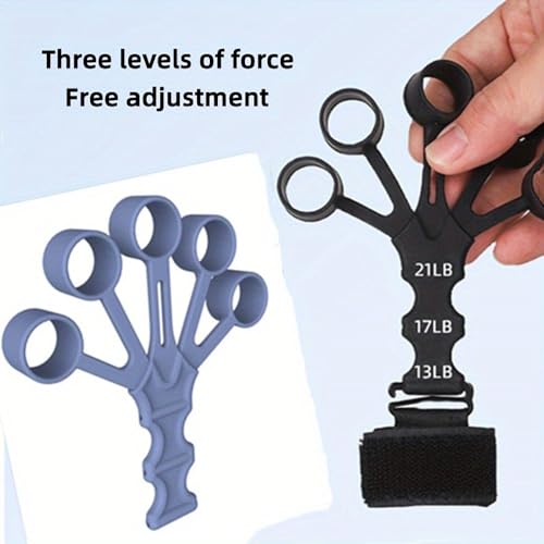 1pc Silicone Finger Trainers, 5 Fingers Wrist Stretching Band, Suitable For Hand & Finger Rehabilitation, Strength Training - color: 1pc Black