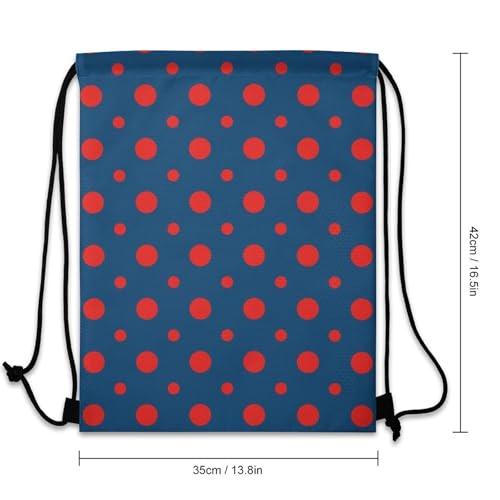 Travel Drawstring Backpack Theft Proof Cinch Sack Water Resistant Sackpack for Camping Hiking Outdoor Sports, Phish Red Donut Circles On Blue Bags - color: Picture (32)