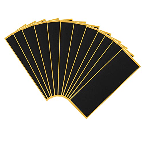 WINDIR 12pcs Foam Grip Tape for Fingerboards,38mm×110mm Pro Black Wooden MiNi Skateboards (12pcs) - color: 12pcs