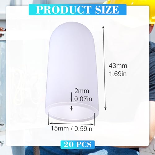 ANCIRS 20pcs Gel Finger Support Protector Caps Gloves, Gel Finger Cots/Covers, Silicone Fingertips for Hands Cracking, Eczema Skin, Trigger Finger Arthritis Pain Relief- White - size: 20pcs small white