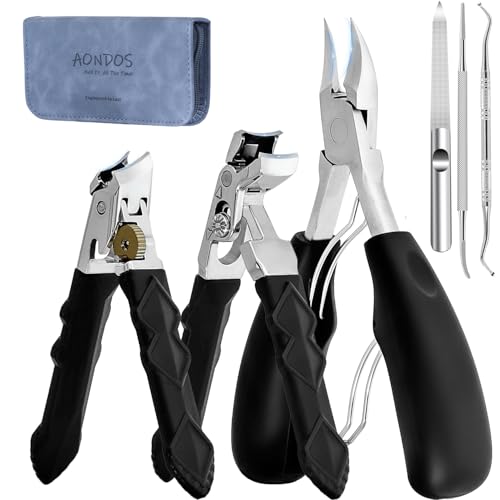 Precision Stainless Steel Heavy Duty Angled Head,Wide Jaw Clippers for Seniors and Man,Ingrown Toenail,Thick Nail.Long Handle, Extra-Large Slanted Nail Cutter.Men,Women,Elderly.6Pcs (6PCS NAI)