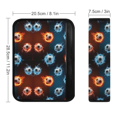 Universal Fit Soccer Flame Soccers Car Seat Belt Pad for Elderly Support, Stroller Pushchair High Chair, 1 Pair Shoulder Harness Cover Neck and Shoulder Support - color: Pattern 376