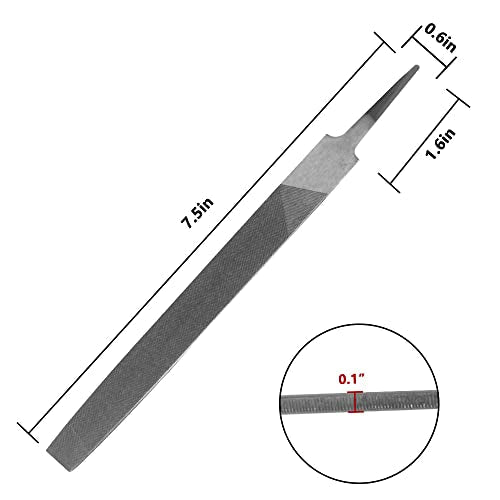KALIM 2-Piece Flat & Half Round Medium Cut File, Double Cut Teeth, 6'' Length, Made of High Carbon Steel, Hand File Without Handle Suitable for Wood, Metal, Sharpening, etc.