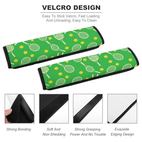 2 Piece Sports Racket Tennis Ball Car Seat Belt Pad Breathable Seat Belt Cushion for Child, Stroller Pushchair High Chair, Easy Install (No Tool) - color: Pattern 435