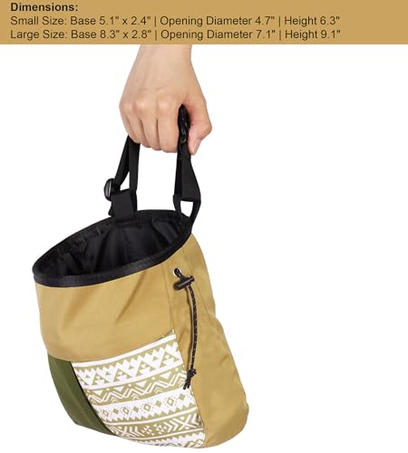 Climbing Chalk Bag, Large Capacity Rock Climbing Chalk Bag for Bouldering, Weightlifting, Gym, Disc Golf & Wall Climbing, Durable Bouldering Chalk Bucket - color: Black, size: Small
