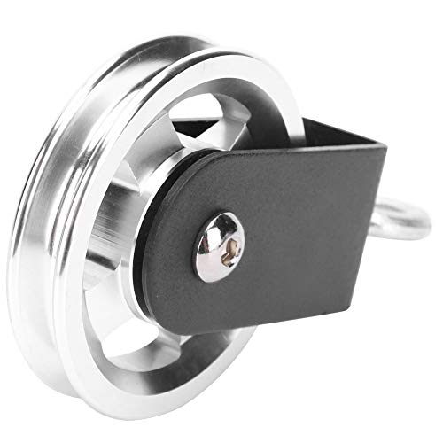 AstraLoom Fitness Equipment Bracket 95mm Aluminum Alloy Pulley Silent Hanging Wheel Heavy Duty Rotation Single Wheel Pulley Set for Home Gym DIY Building Sports Equipment