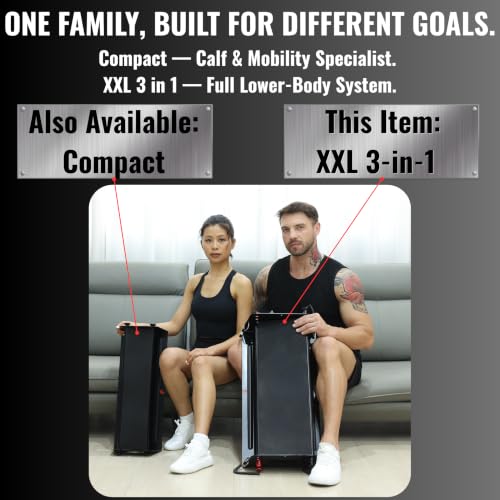 XXL 3-in-1 Adjustable Steel Slant Board, Calf Raise Block, Step Up Platform | Squats, step-ups, calf raises & stretches — heavy-duty steel adjusts 7°–28° across 3 heights for ankle mobility, 880lbs