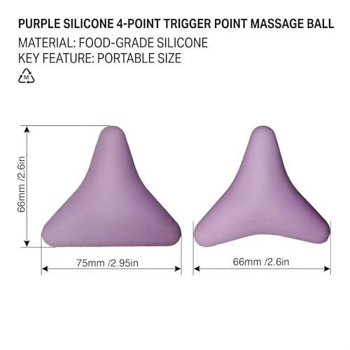 Handheld Silicone Triangle Design 4-Point Massage Tool for Plantar Fasciitis, Heel Pain Solution, Deep Tissue Myofascial Release for Feet, Back, Neck Pain Relief, Non-Slip & Eco-Friendly