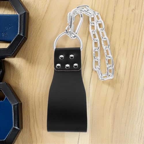 Abaodam Weighted Pull-up Dip Belt with Metal Chain, Black Waist Weight Belt for Men and Women, Fitness Weightlifting Accessory for Strength Training and Muscle Workout